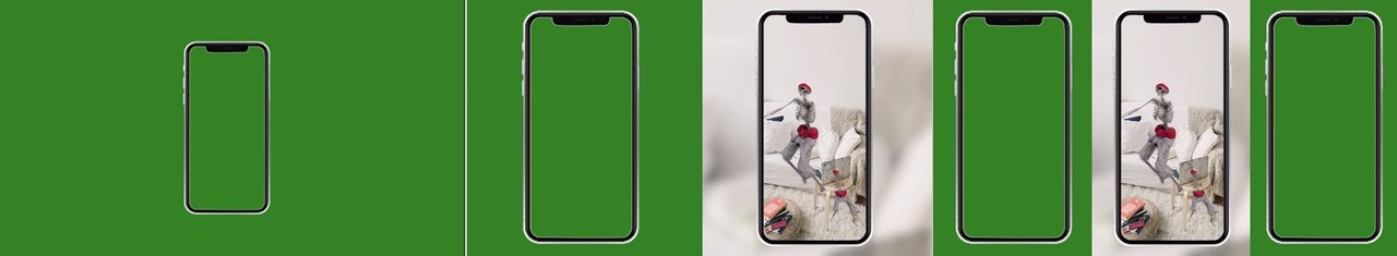 SuperWorld introduction-video sequence using repeated phone mockups
